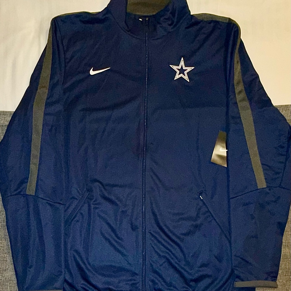 Nike Dallas Cowboys Team Issue Mesh Stripe Long Sleeve Athletic Training Jacket